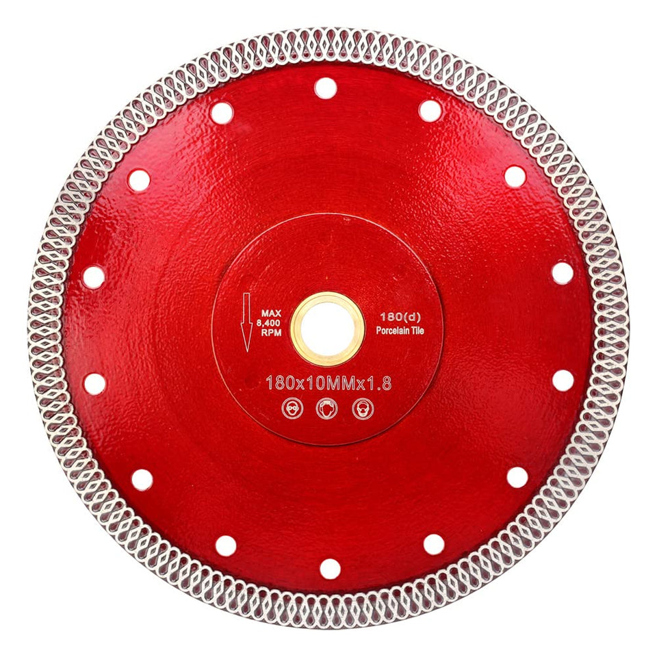 Casaverde 7in diamond porcelain blade slices porcelain tile with clean edges.