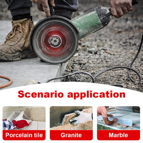 Casaverde blade demonstrates capability for porcelain, granite, and marble cuts.