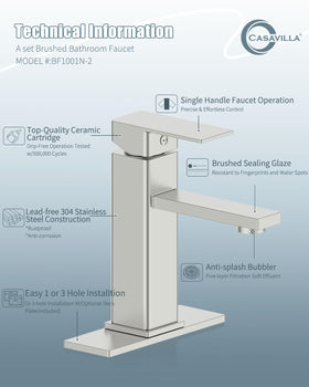 Casavilla compatibility for 1-hole or 3-hole sinks