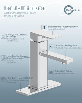 Casavilla 6.3-inch hole cover completes the vanity opening for a tidy setup.