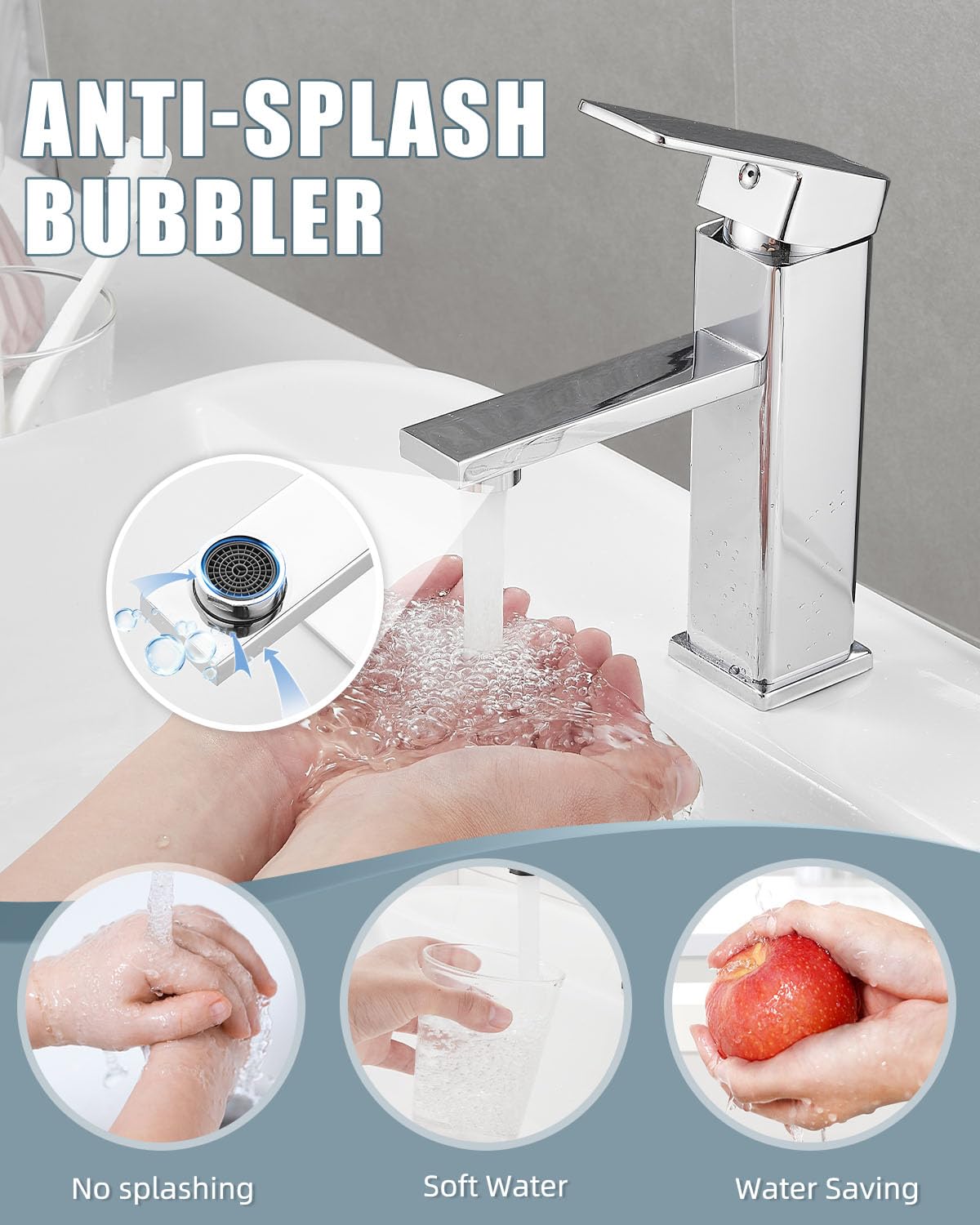 Casavilla single-handle control enables precise temperature with one-hand operation.