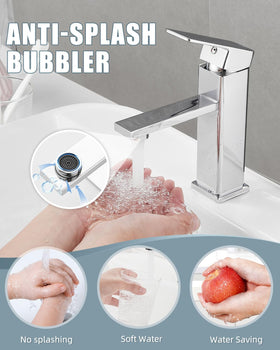 Casavilla single-handle control enables precise temperature with one-hand operation.
