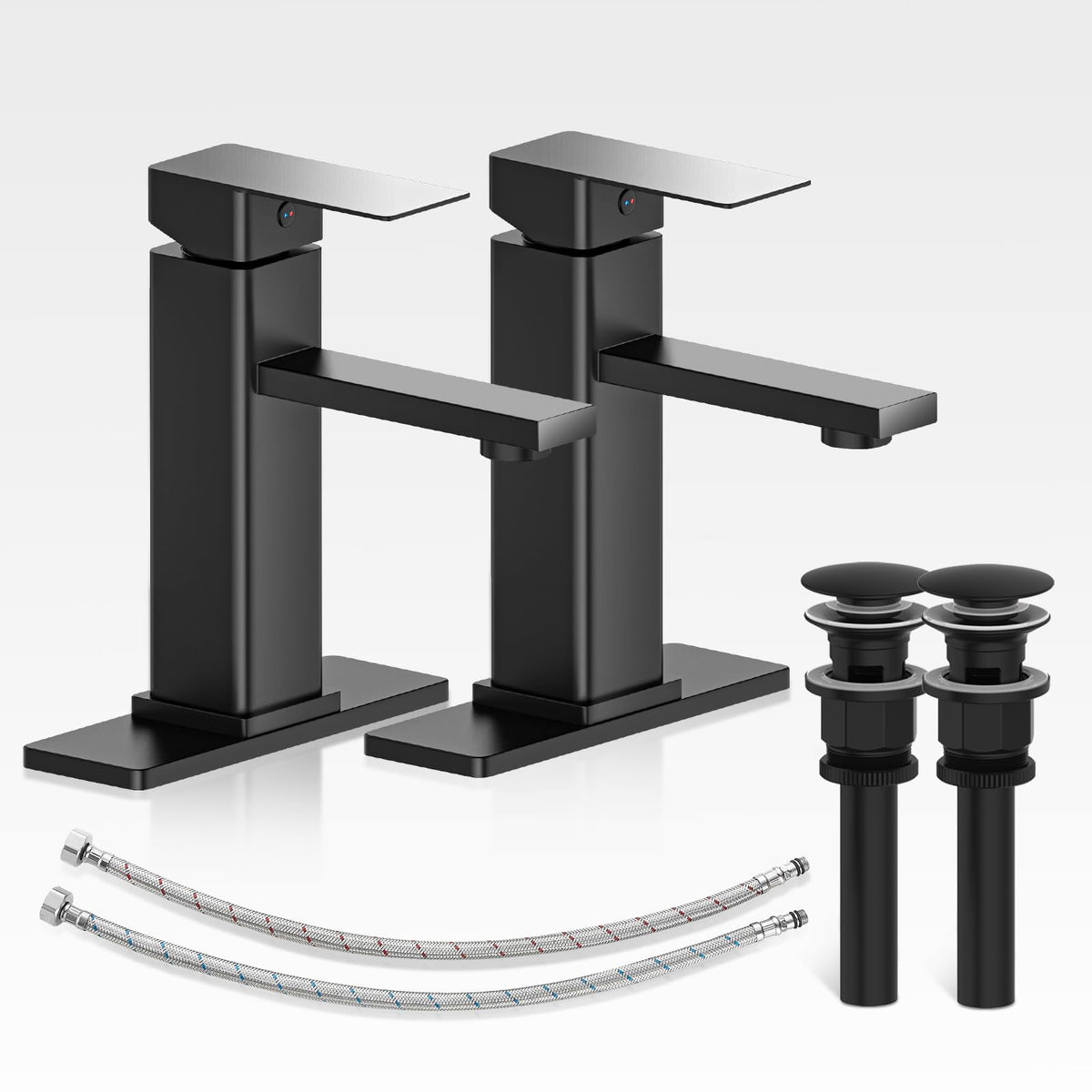 Casavilla matte black faucet set with assembly view for cohesive bath look