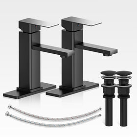 Casavilla matte black faucet set with assembly view for cohesive bath look