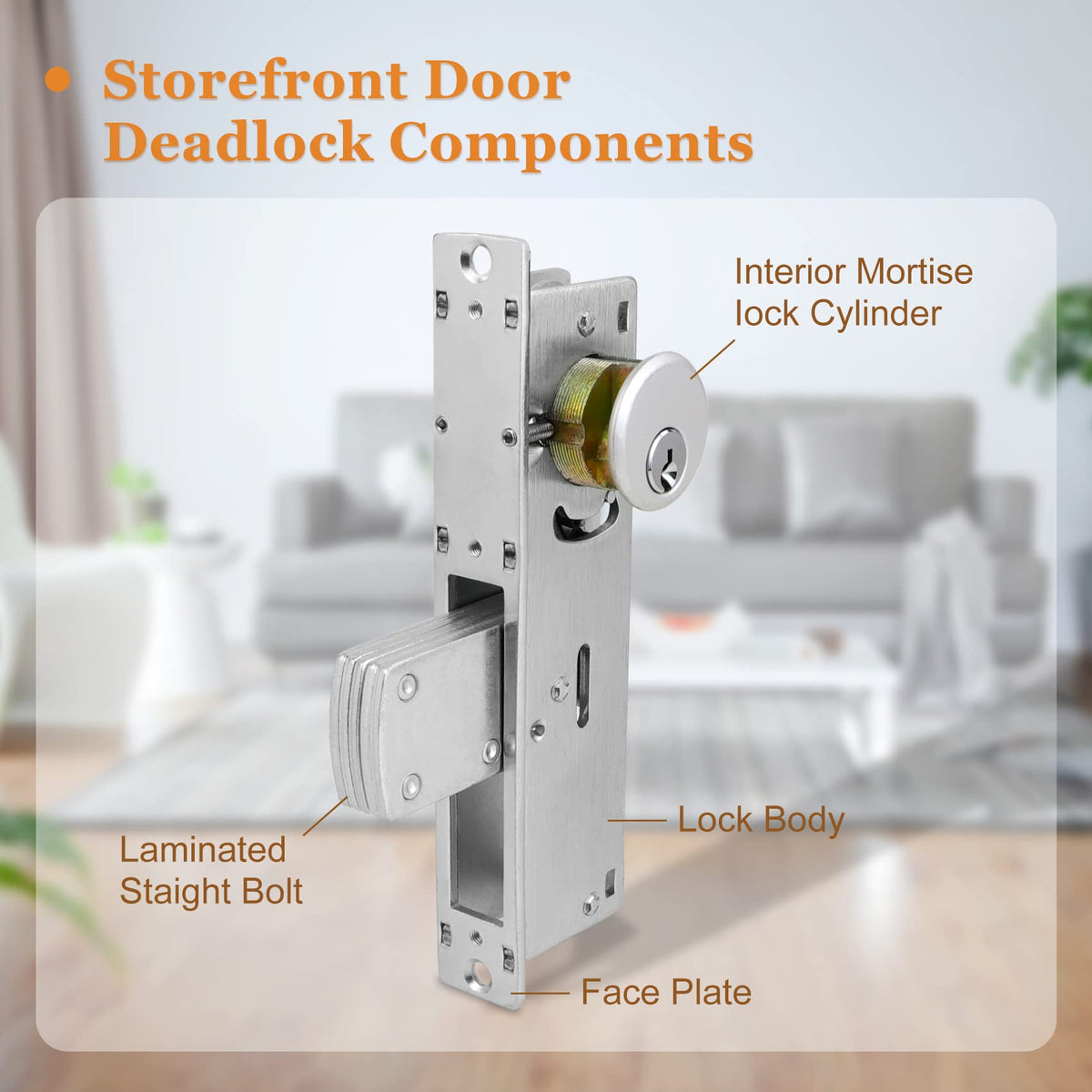 Casmer storefront lock assembly image demonstrates complete lock kit contents.