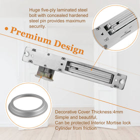 Casmer mortise lock thumbturn and key provide easy operation.