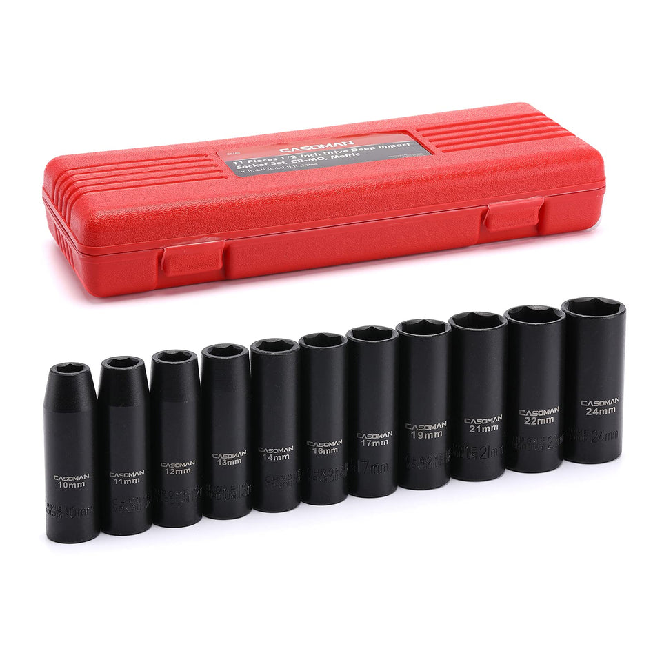 CASOMAN 11-piece sockets cover 10–24 mm for versatile tightening