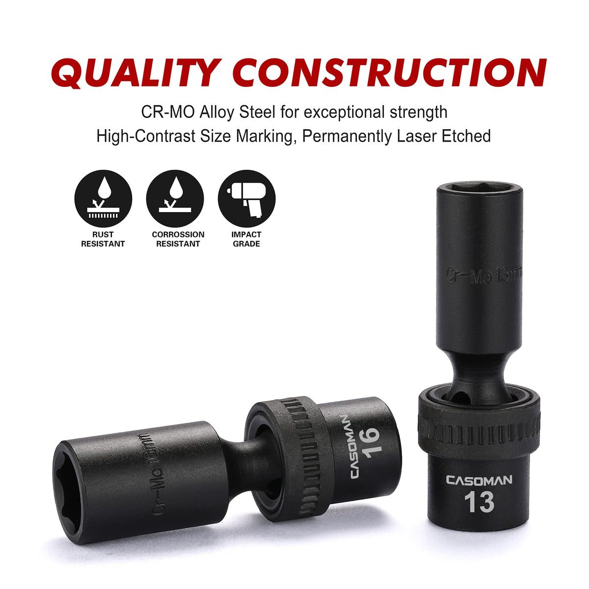 Casoman 13mm deep socket for 3/8-inch drive durable and precise.