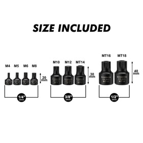 CASOMAN 1/4 inch drive bits M4 to M8 for compact fastening tasks