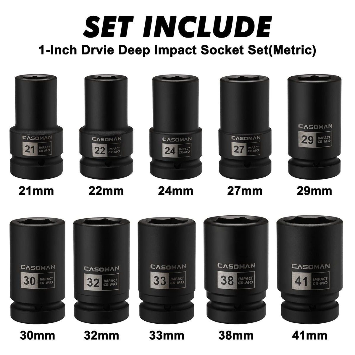 The CASOMAN 24mm deep socket handles hub nut access with reliability.