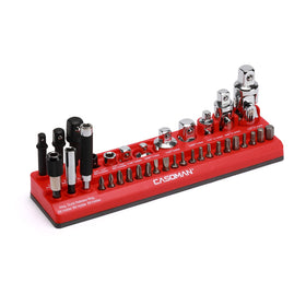 CASOMAN magnetic socket holder top view showing organized bits for quick access