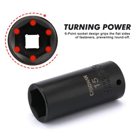CASOMAN 55PCS SAE deep sockets in Cr-V steel for robust fastening