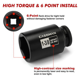 CASOMAN 6-point axle socket built from robust Cr-Mo steel