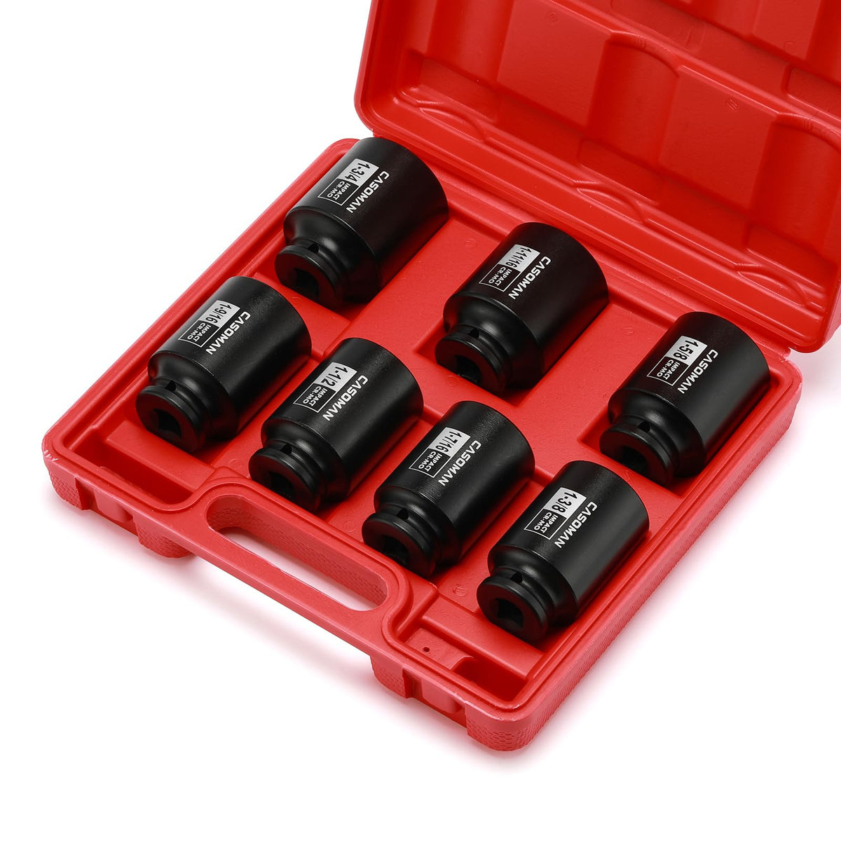 CASOMAN 7-piece axle socket set covers 1-3/8 to 1-3/4 in