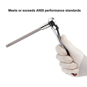 Ball-end heads provide quick alignment in tight spaces