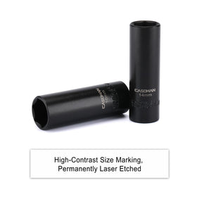CASOMAN black phosphate finish sockets resist corrosion and wear.