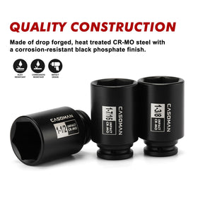 CASOMAN Cr-Mo axle socket with corrosion-resistant finish for durability