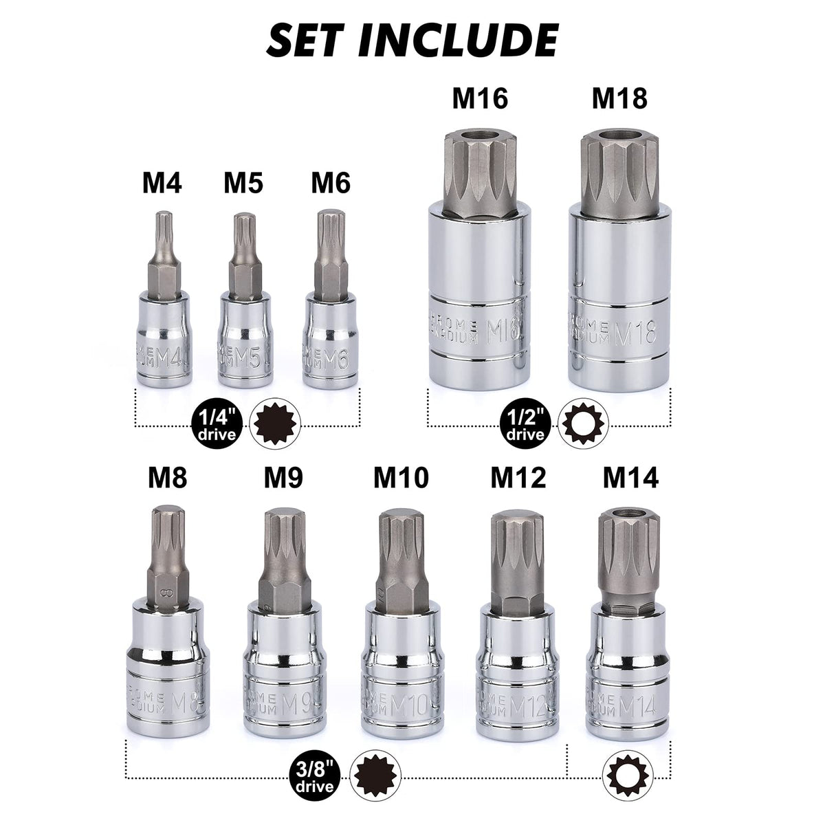CASOMAN CR-V sockets deliver strong torque for tough fasteners.