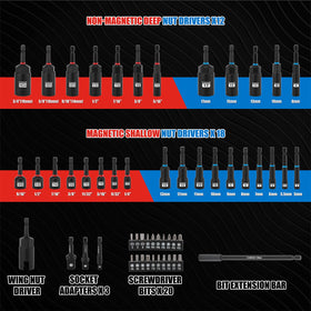 Casoman deep nut drivers arranged for fast reach to bolts.