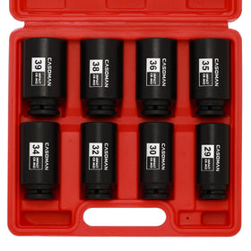 Casoman 29mm deep socket for 12-point fasteners, ideal for axle nut removal.