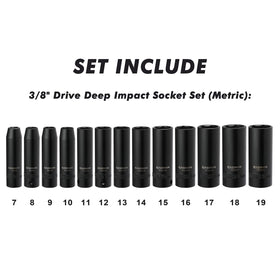 CASOMAN deep sockets with 6-point flank drive for improved grip.
