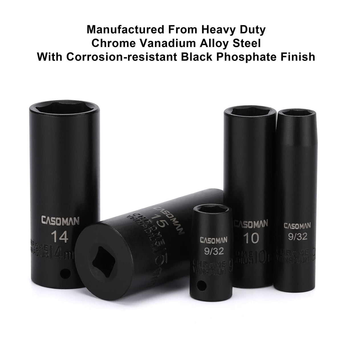 CASOMAN sockets featuring deep and shallow designs for versatile fastener access