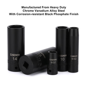 CASOMAN sockets featuring deep and shallow designs for versatile fastener access