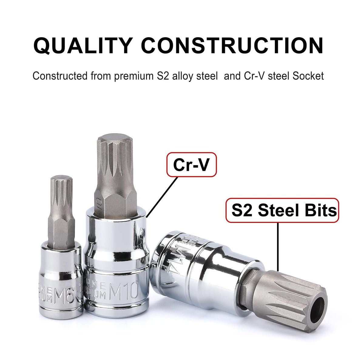 CASOMAN die-stamped size markings for quick size identification.