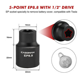 Casoman 5-point EP8.8 Tesla socket for battery cover screws