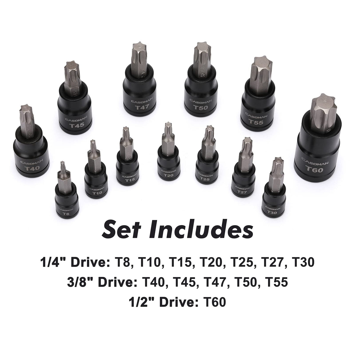 CASOMAN E-Torx socket E22 1-2 drive for heavy use