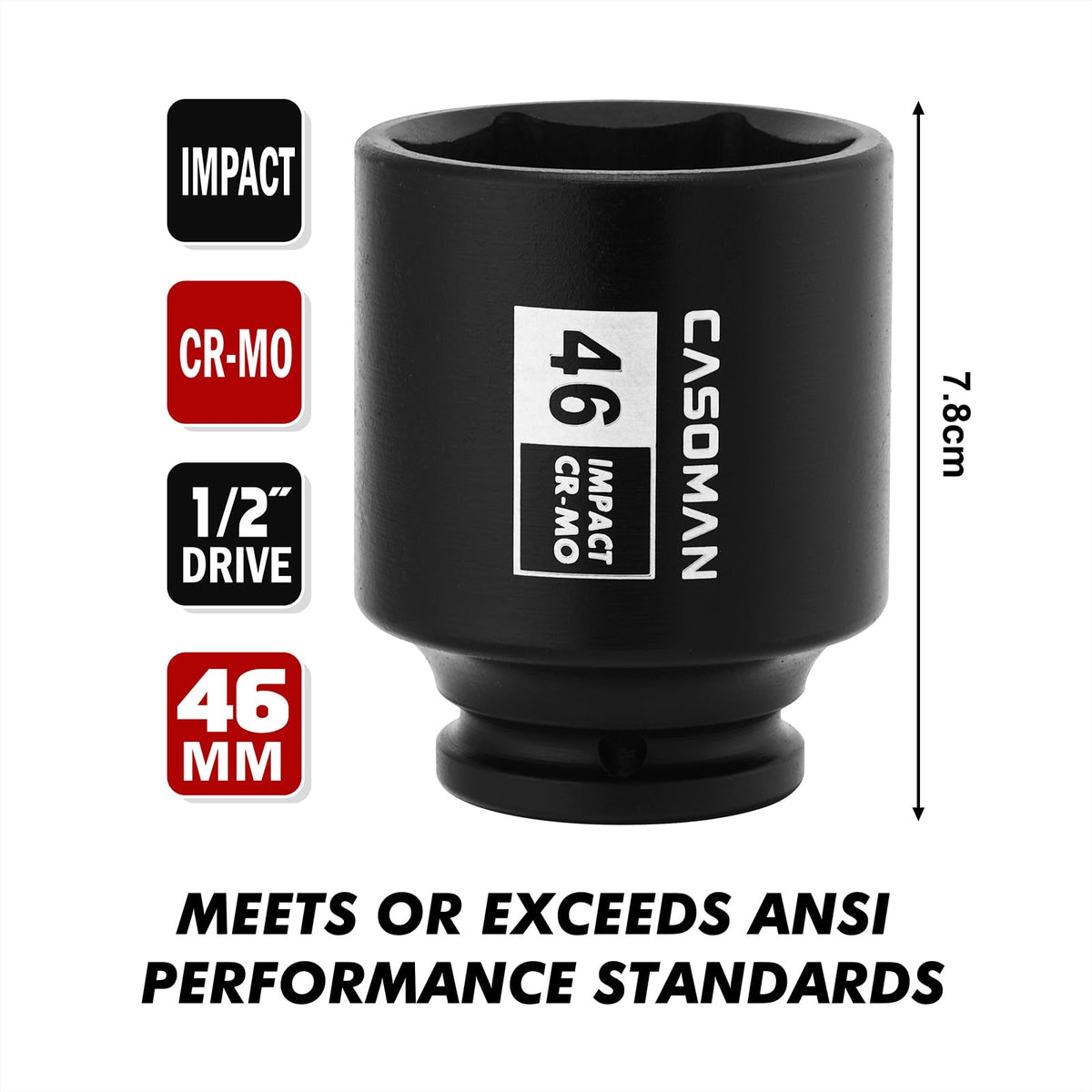 Flank-drive 6-point design enhances fastener engagement for CASOMAN socket