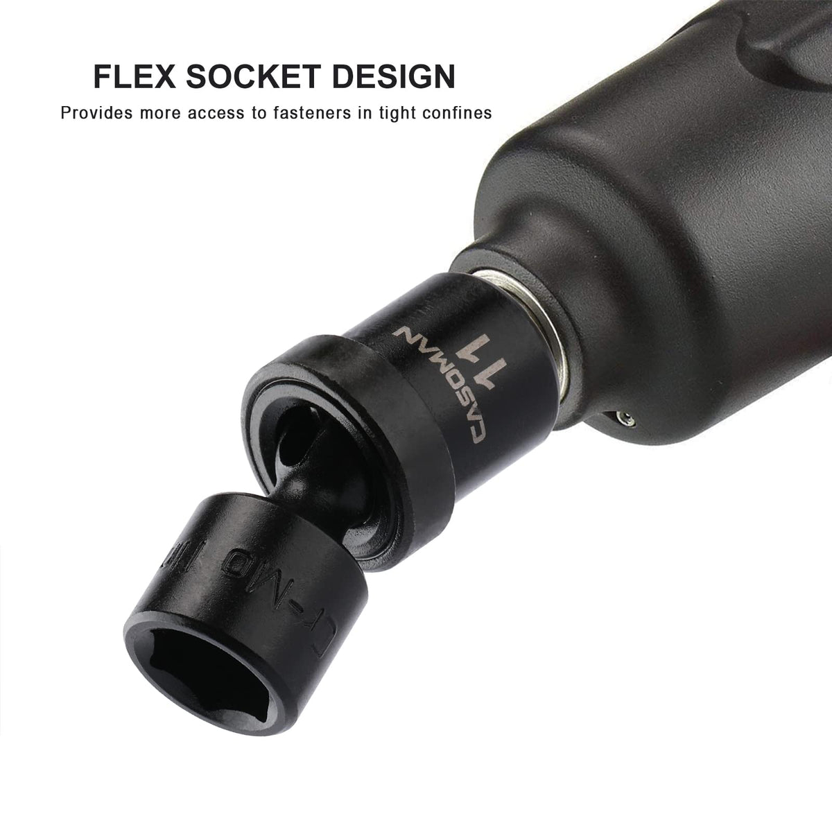 Casoman heavy-duty blow molded case keeps sockets organized and portable.