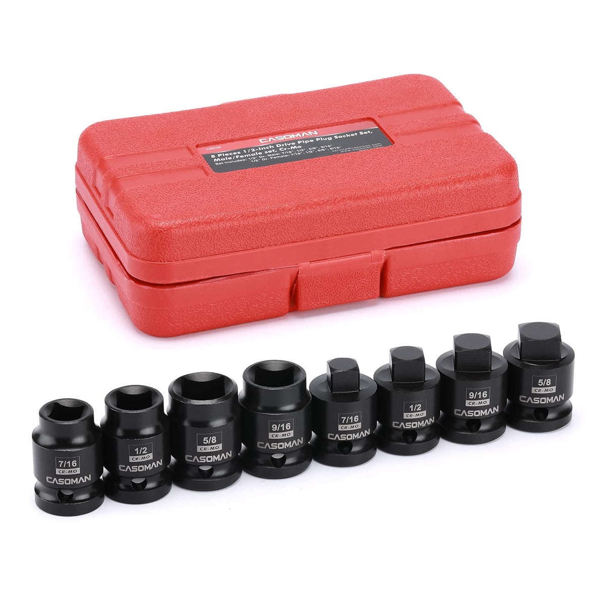 Casoman male seven-sixteenth-inch pipe plug for quick engagement with fasteners.