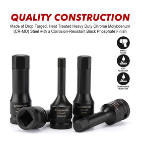 CASOMAN CR-MO steel bits with black phosphate finish resist corrosion