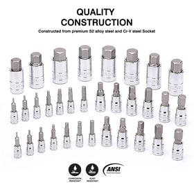 Metric hex sockets range from 2 mm to 19 mm for common fasteners