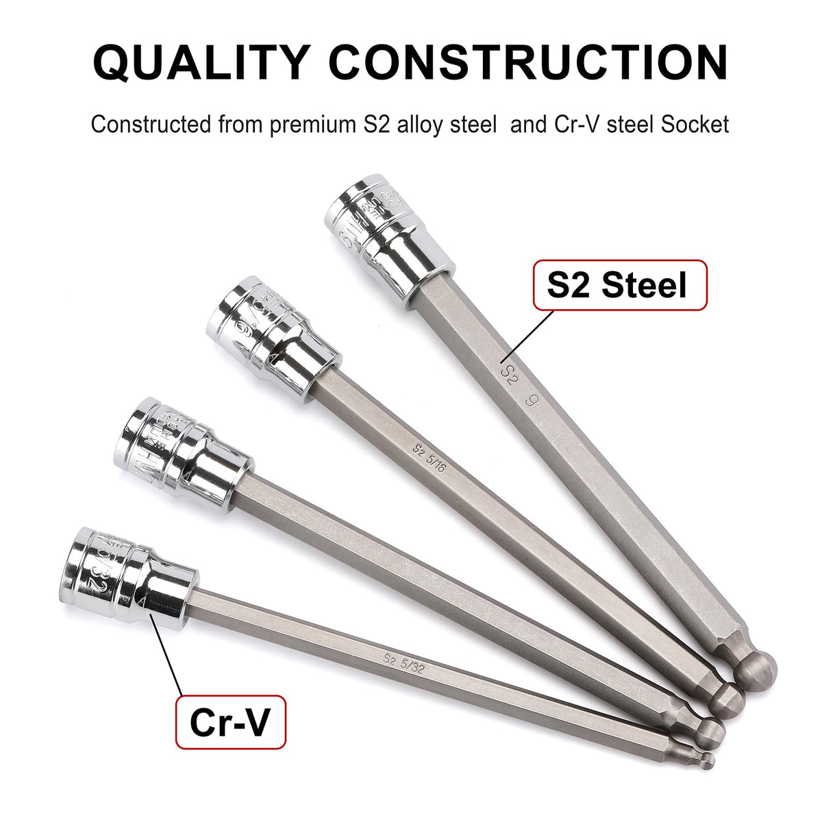 Metric and SAE size range 3mm–10mm and 1/8–3/8 inches in CASOMAN kit