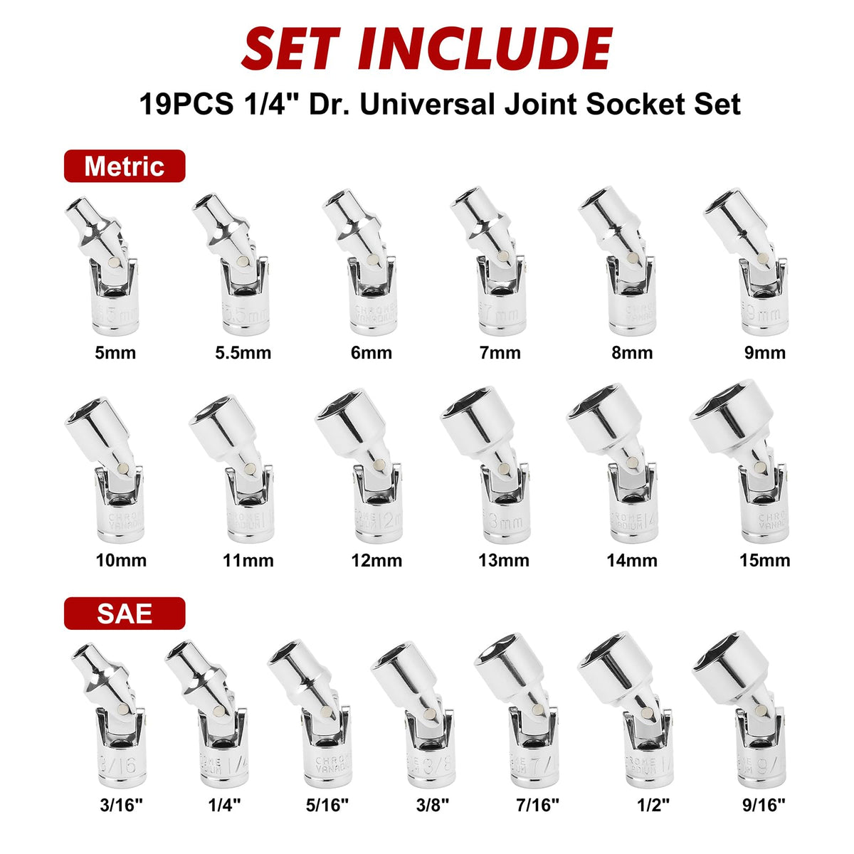 CASOMAN metric sizes 5–15 mm for precise metric fastener work.
