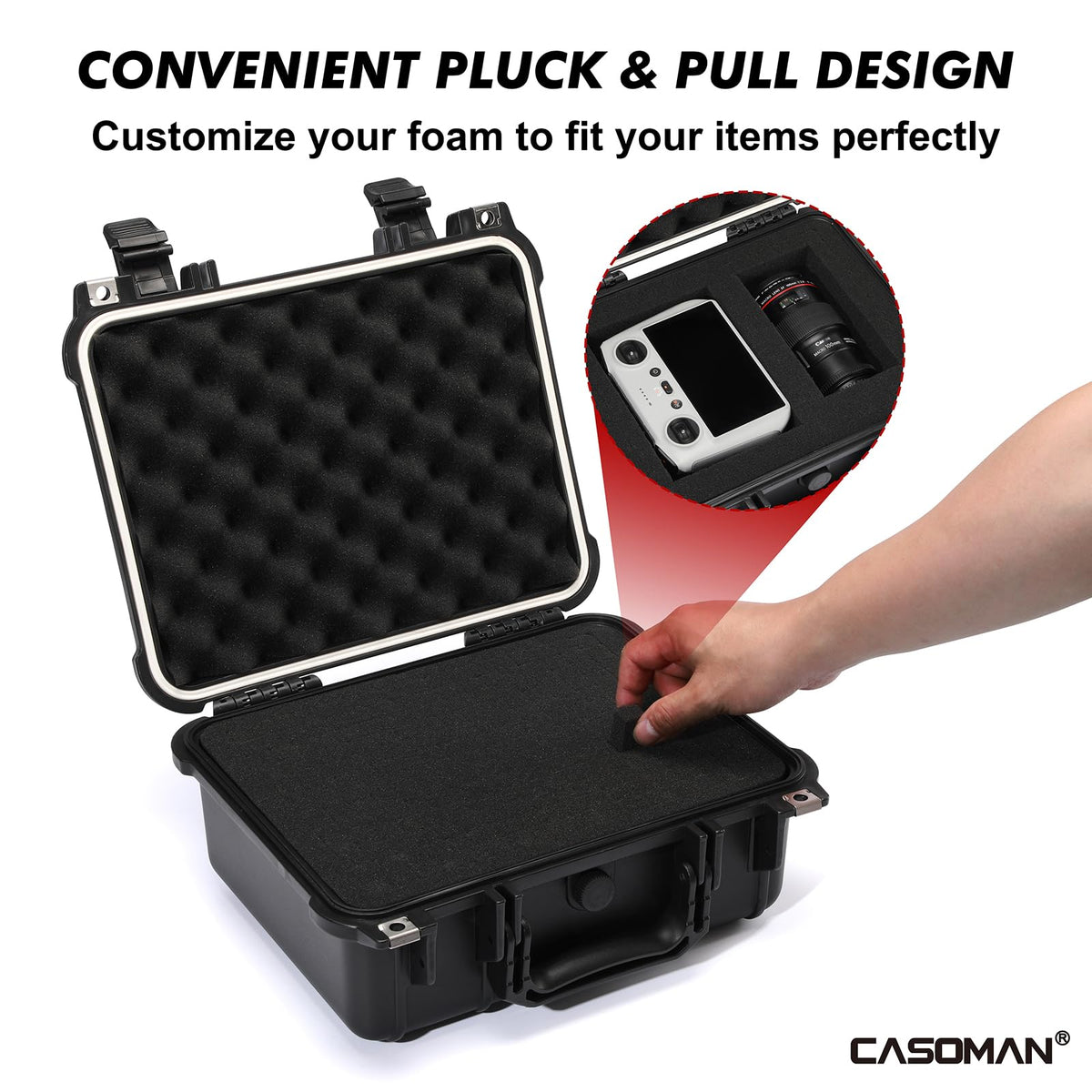 CASOMAN pull-and-pluck foam for fast, precise fitting of tools