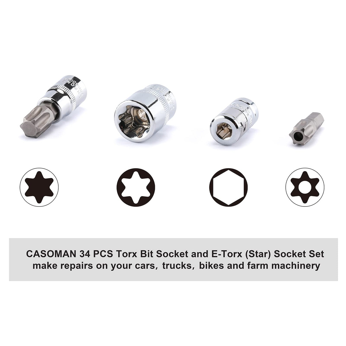 Casoman S2 steel bits ensure hardness and longevity under heavy use.