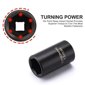 CASOMAN shallow impact socket 15mm helps access confined engine bay spaces