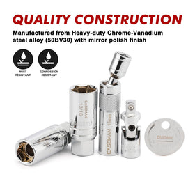 CASOMAN 18mm 6PT spark plug socket designed for precise fitting and easy engagement