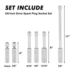 CASOMAN spark plug socket 360 swivel in 6-inch length for tight spaces