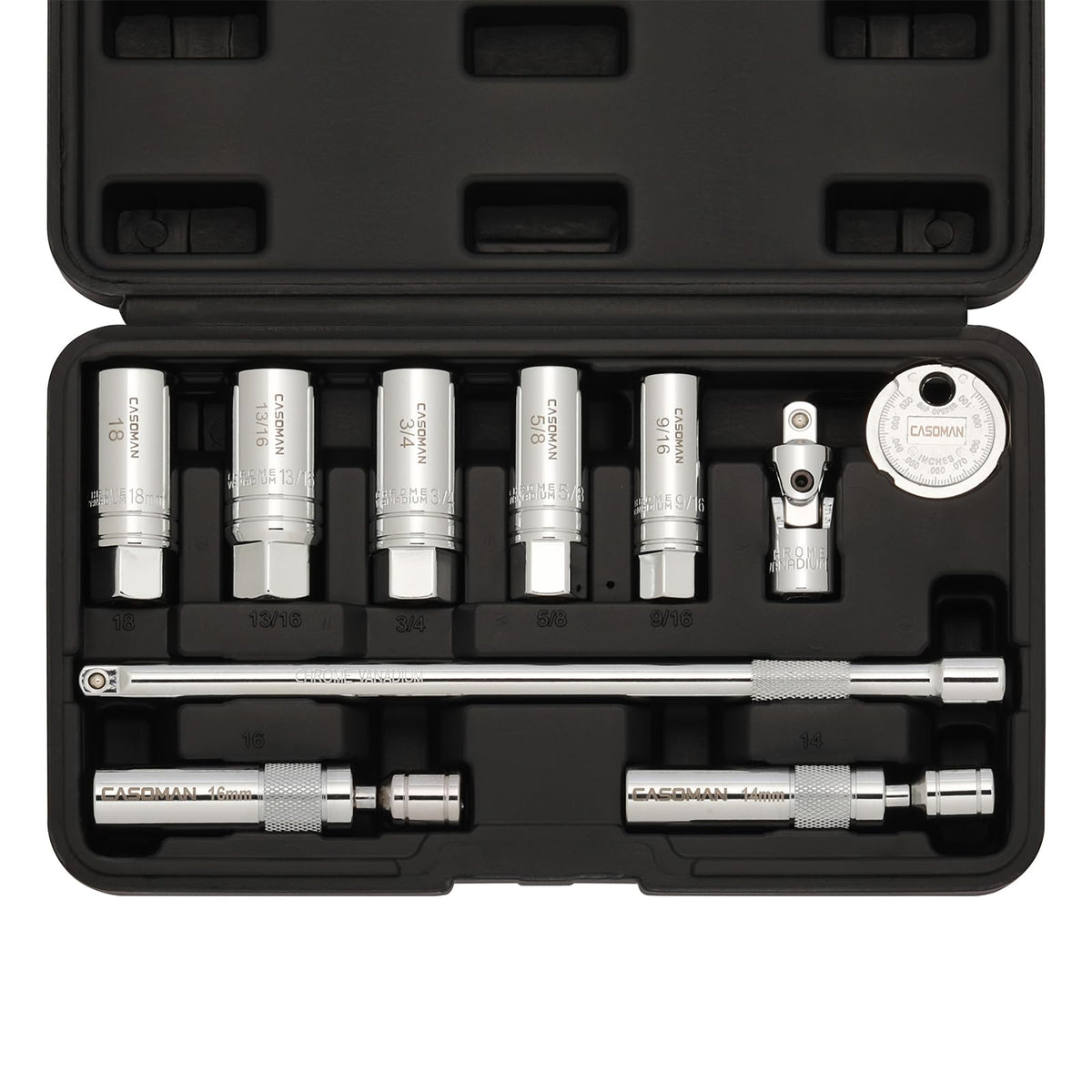 CASOMAN spark plug socket 9/16 inch 6PT with magnetic interior for secure installation