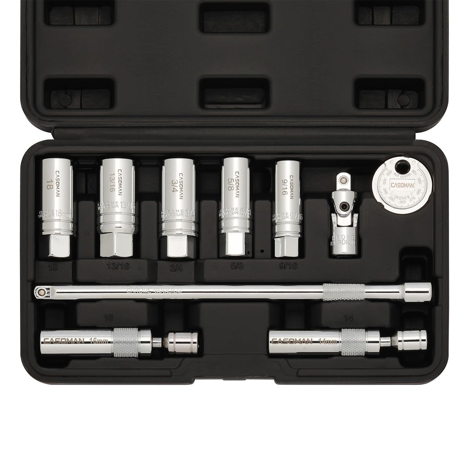 CASOMAN spark plug socket 9/16 inch 6PT with magnetic interior for secure installation