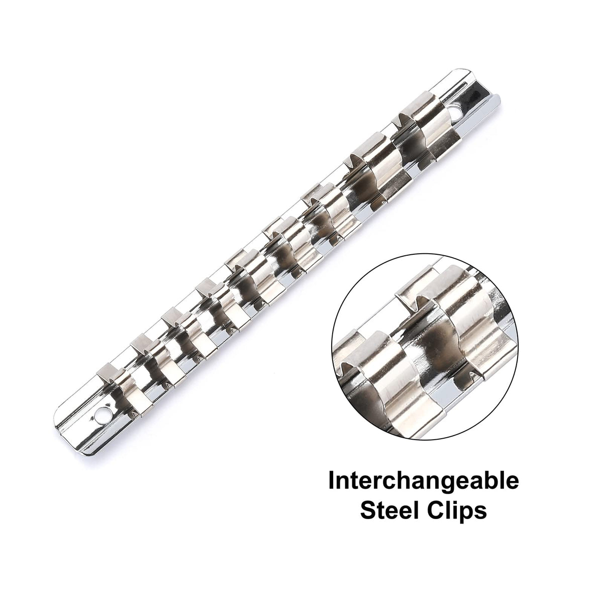 CASOMAN storage rail included for organized tool transport