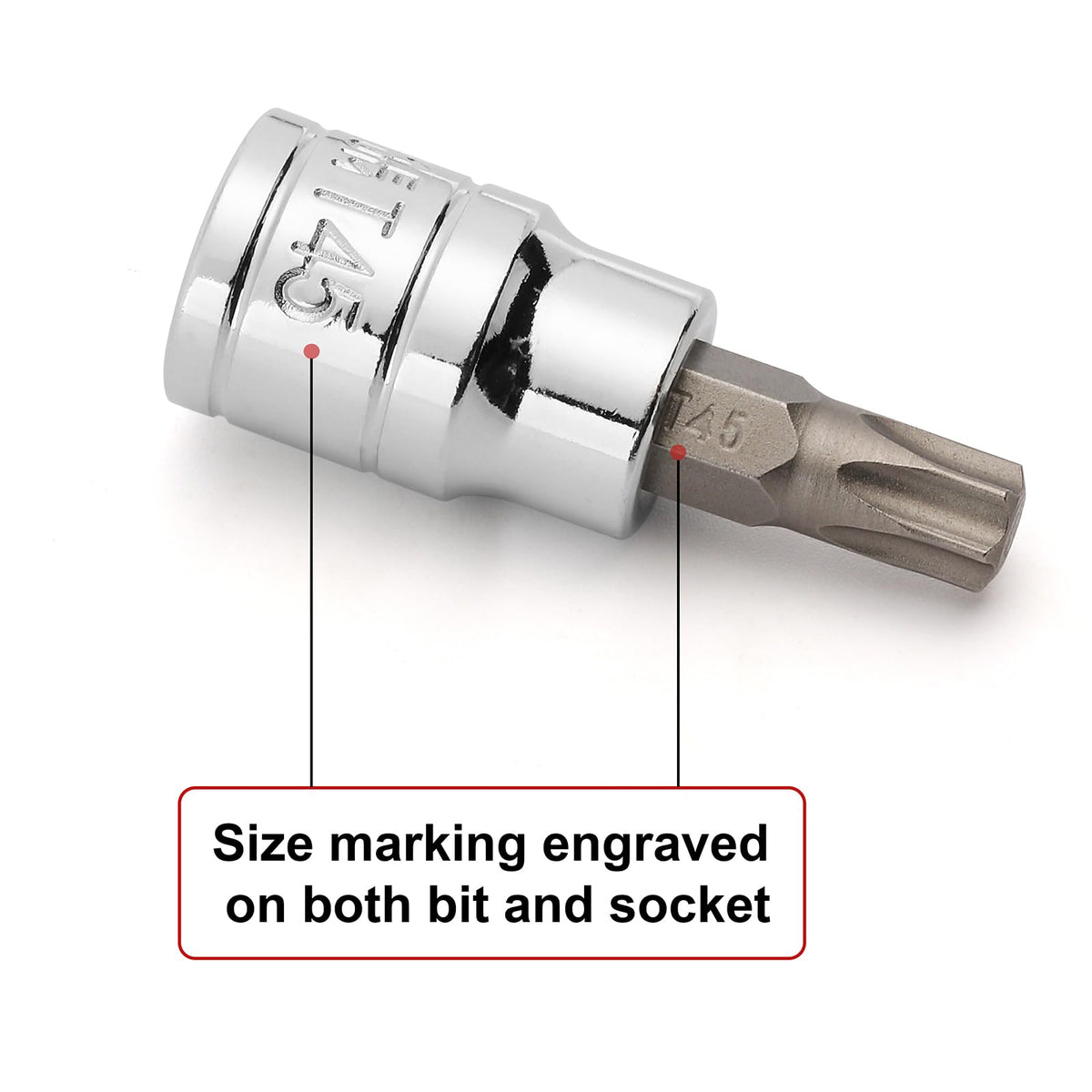 Casoman torx bits in use on fasteners with 1/2 inch drive