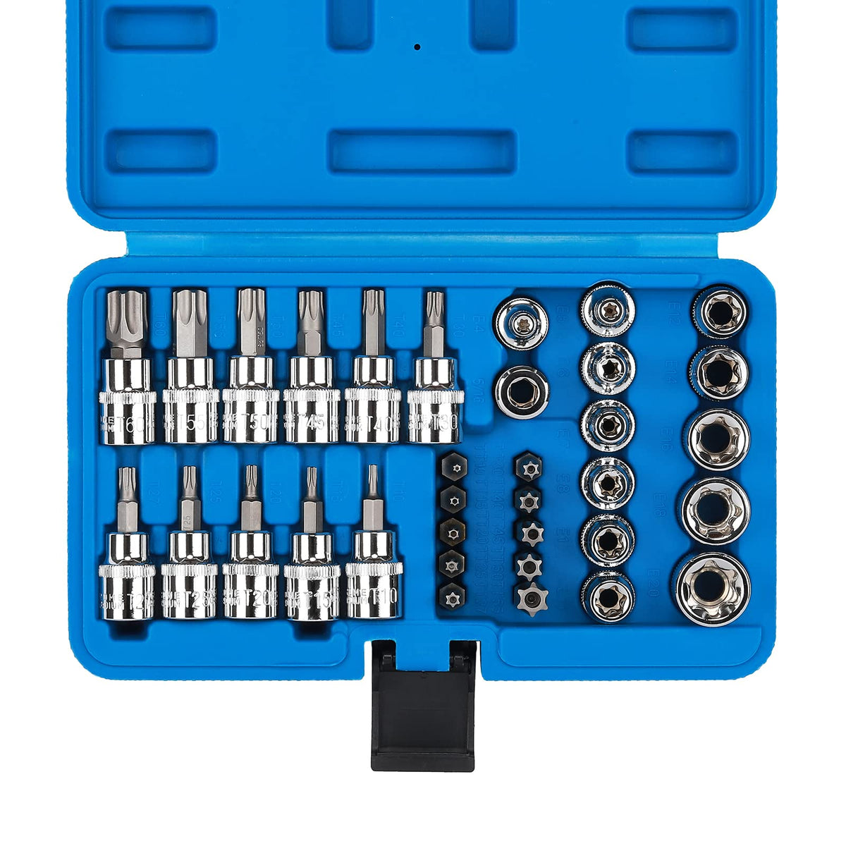 Casoman torx bit socket set with 34 pieces for versatile fastener work.