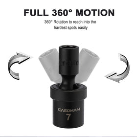 Casoman twelve piece metric set from 5mm to 15mm covers common sizes.