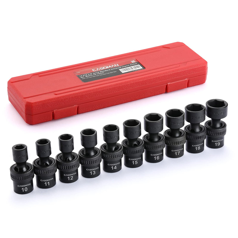 CASOMAN universal socket set 3/8 inch drive with case for quick, organized repairs.
