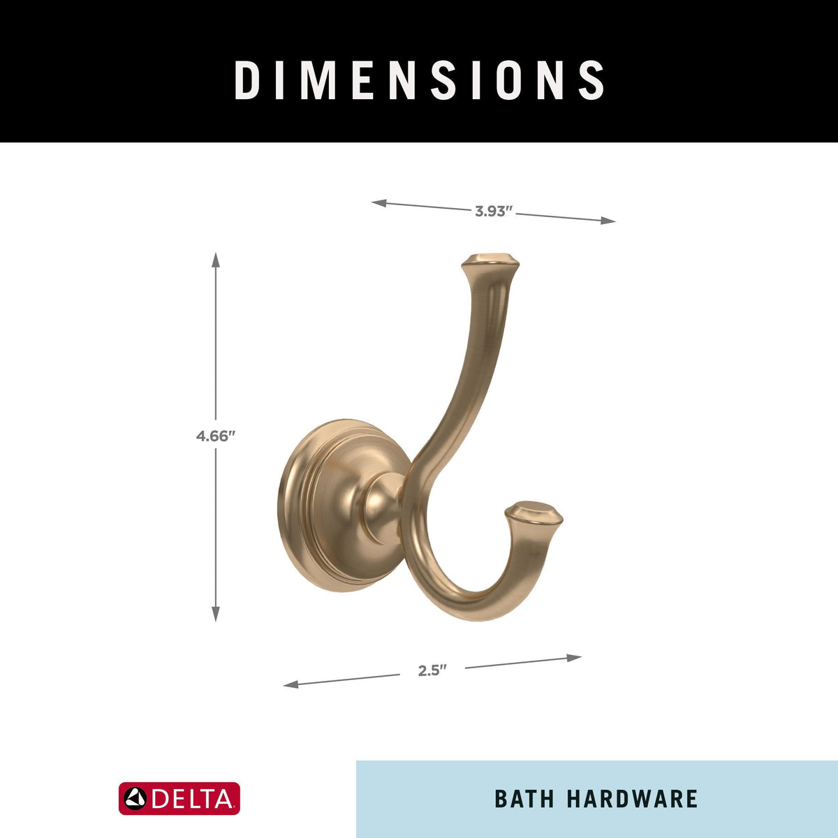 Cassidy Accessories Delta hook demonstrates durability on wall mount surface.